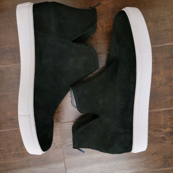 Steve Madden Sneaker Claud Zip Mid Top Black Suede Women's 11 - Picture 7 of 10